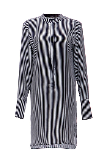 EQUIPMENT Ian Stripe Print Silk Dress Slide 1