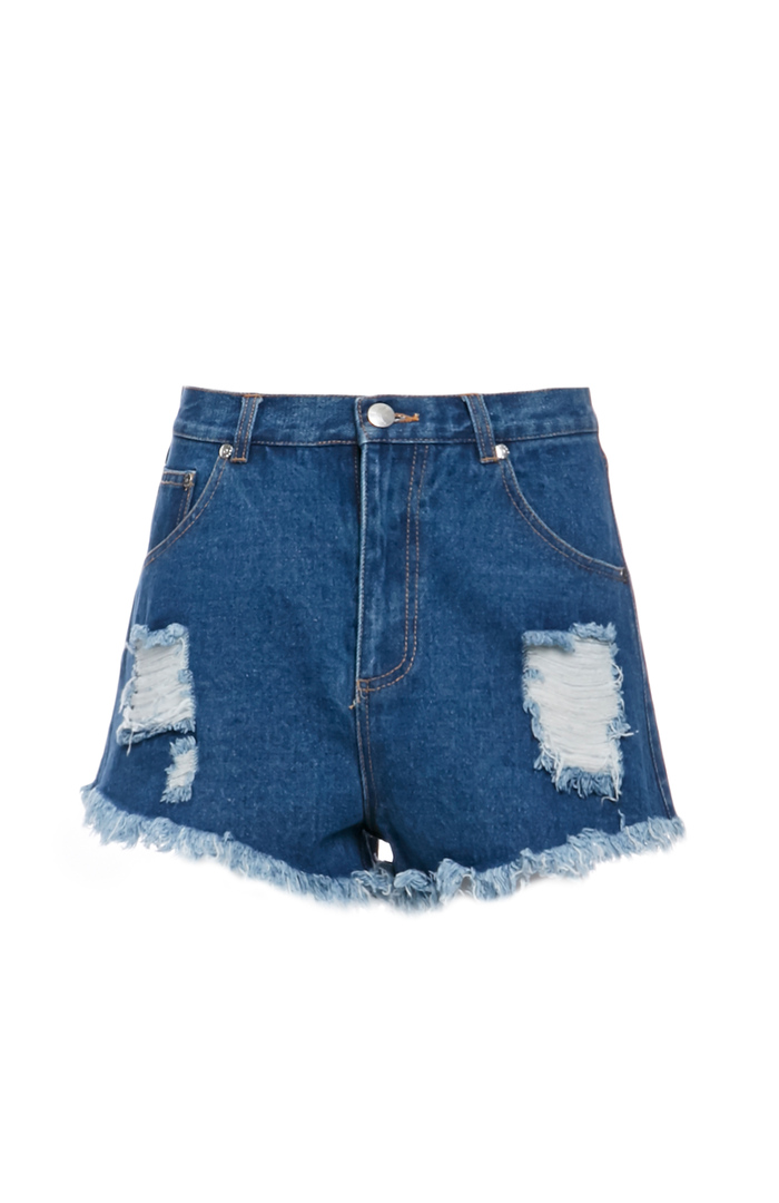 The Fifth Label Go Outside Denim Shorts in Blue | DAILYLOOK