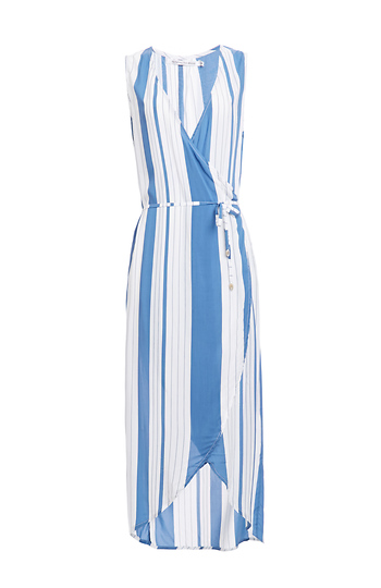 Faithfull The Brand Weekday Maxi Dress in Blue/White | DAILYLOOK