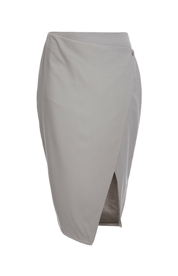 Glamorous Asymmetric Hem Wrap Pencil Skirt Slide 1