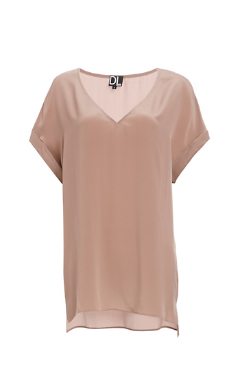 Lavender Brown x DAILYLOOK Silk V-Neck Top Slide 1