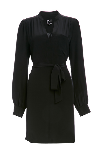 Silk Wrap Dress in Black | DAILYLOOK