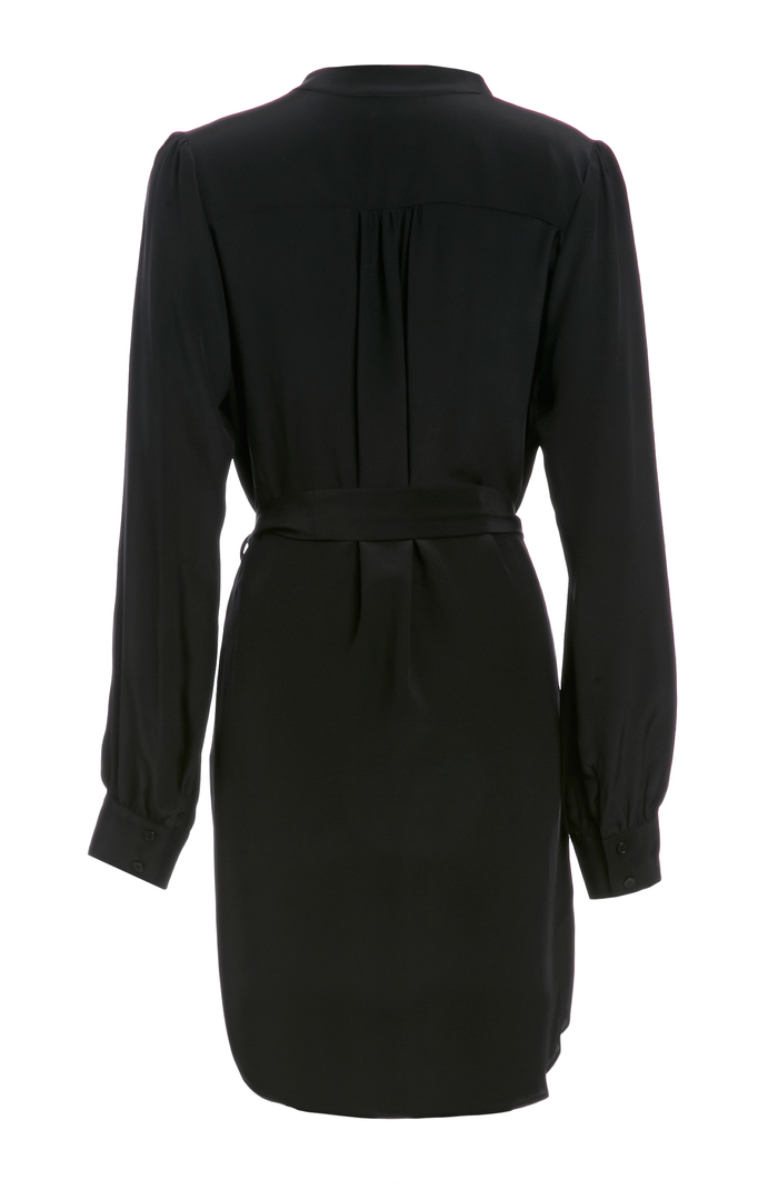 Silk Wrap Dress in Black | DAILYLOOK