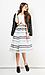 J.O.A Striped Mesh A-Line Skirt Thumb 1