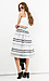 J.O.A Striped Mesh A-Line Skirt Thumb 3