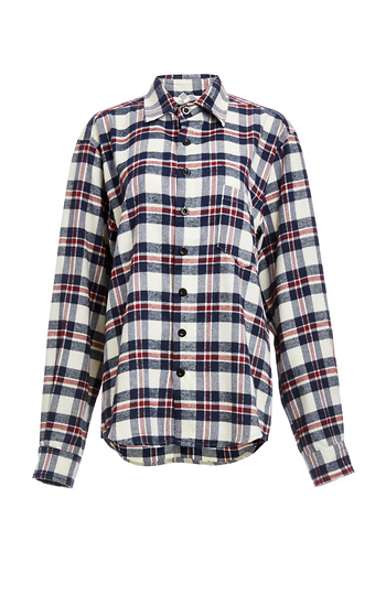 Six Crisp Days Boyfriend Cotton Plaid Shirt Slide 1