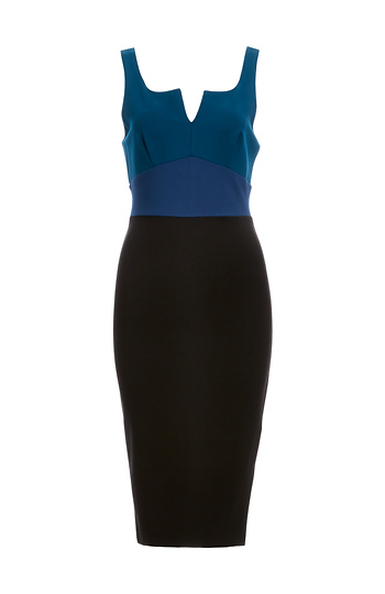 Six Crisp Days Colorblock Ponte Knit Pencil Dress Slide 1