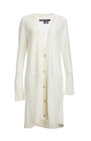 VINCE Directional Rib Long Cardigan Slide 1