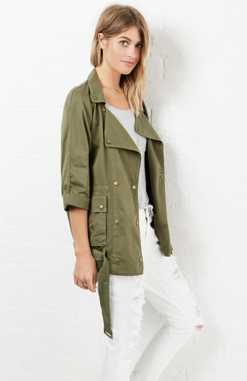 Current/Elliott The Infantry Jacket in Olive | DAILYLOOK