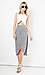 Minkpink Stripe Faux Wrap Midi Skirt Thumb 1