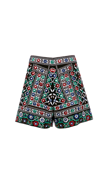 Glamorous Mirror Embellishment Shorts Slide 1