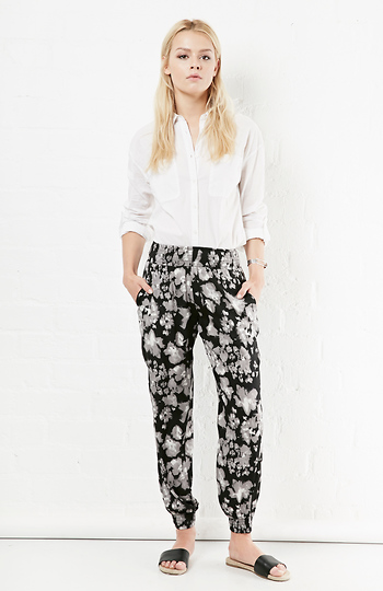 RD Style Abstract Print Smock Waist Pants Slide 1