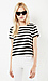 FRNCH Zip Back Striped Blouse Thumb 1