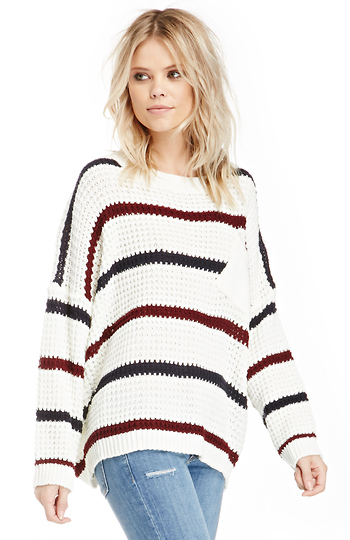 Striped Knit Varsity Sweater Slide 1