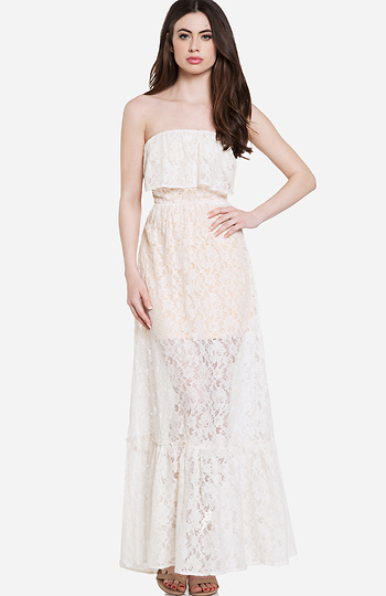 DAILYLOOK Lace Ruffle Maxi Dress Slide 1