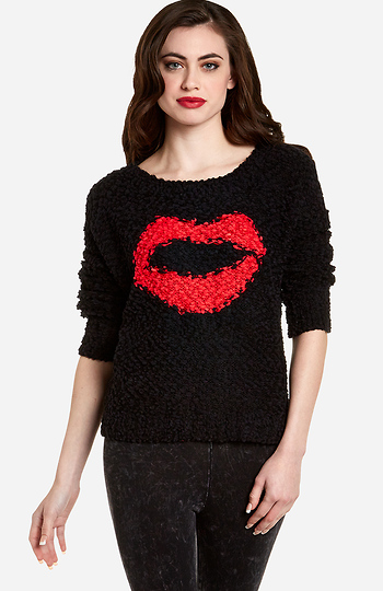 Kiss Print Sweater Slide 1