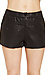 Flared Vegan Leather Shorts Thumb 4