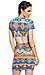 Printed Embroidery Aztec Dress Thumb 1