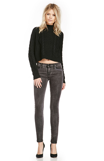 DAILYLOOK Coated Skinny Jeans Slide 1