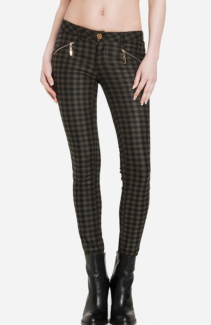 olive plaid pants