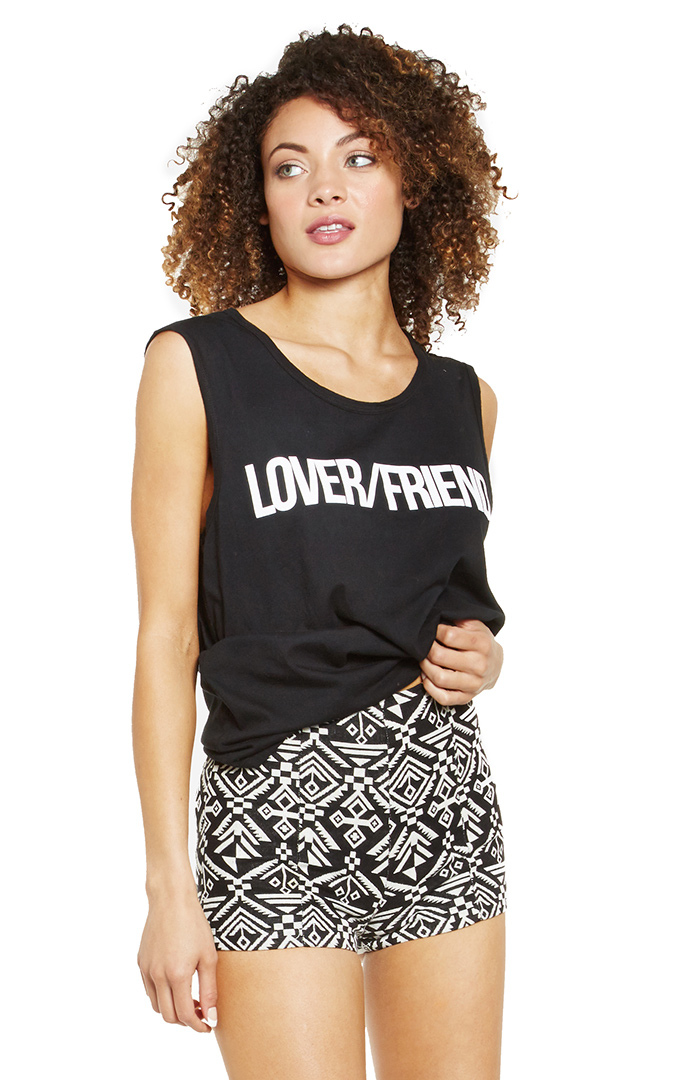 Tribal High Waisted Shorts in Black | DAILYLOOK