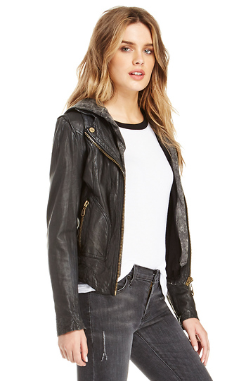 DOMA Ashley Leather Jacket in Black | DAILYLOOK