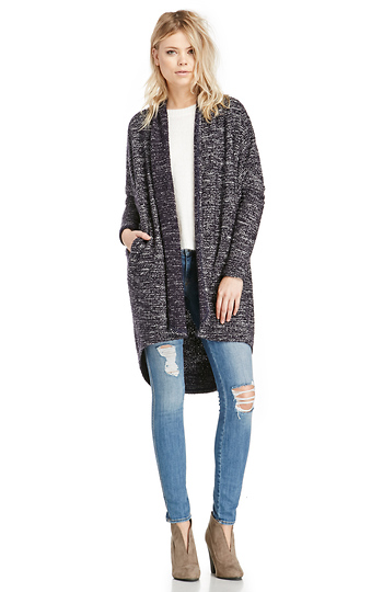 Long Heathered Cardigan Slide 1