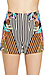 Tropical Striped Silk Shorts Thumb 4