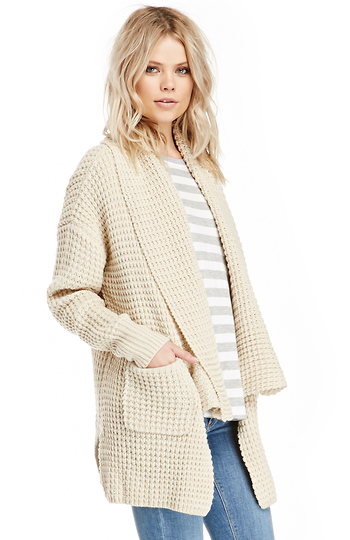 Oversized Shawl Cable Cardigan Slide 1