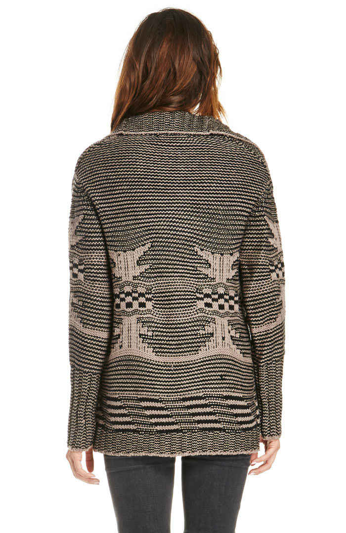 color mixed wool cardigan jacket