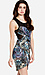 STYLESTALKER Fractal Bodycon Dress in Rock Print Thumb 2