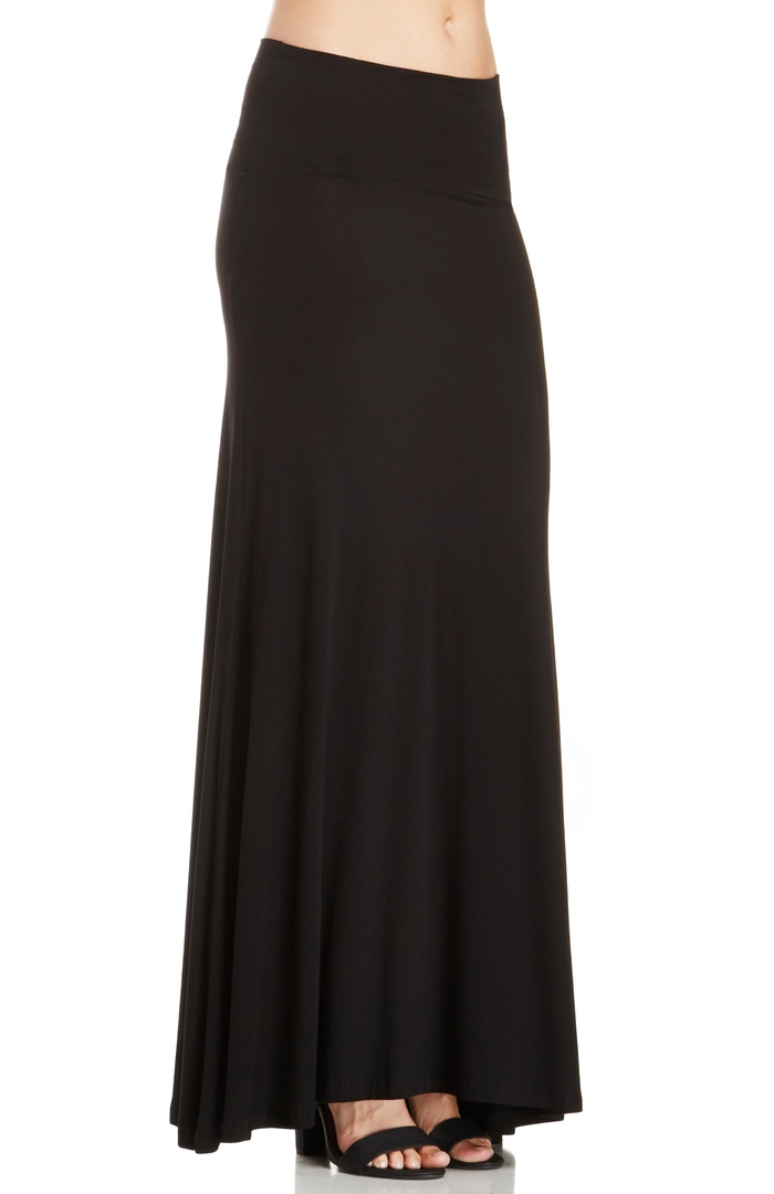 Jersey Knit Maxi Skirt in Black DAILYLOOK