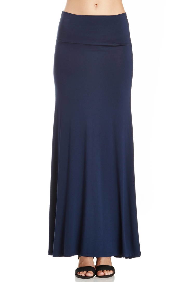 Jersey Knit Maxi Skirt in Navy DAILYLOOK