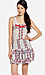 Line & Dot Ruching Mini Flare Dress Thumb 1