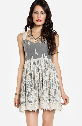 Glamorous Embroidered Fit and Flare Dress Slide 1