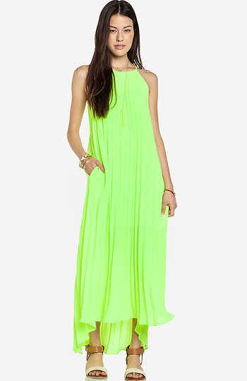 Line & Dot Pleated Maxi Dress Slide 1