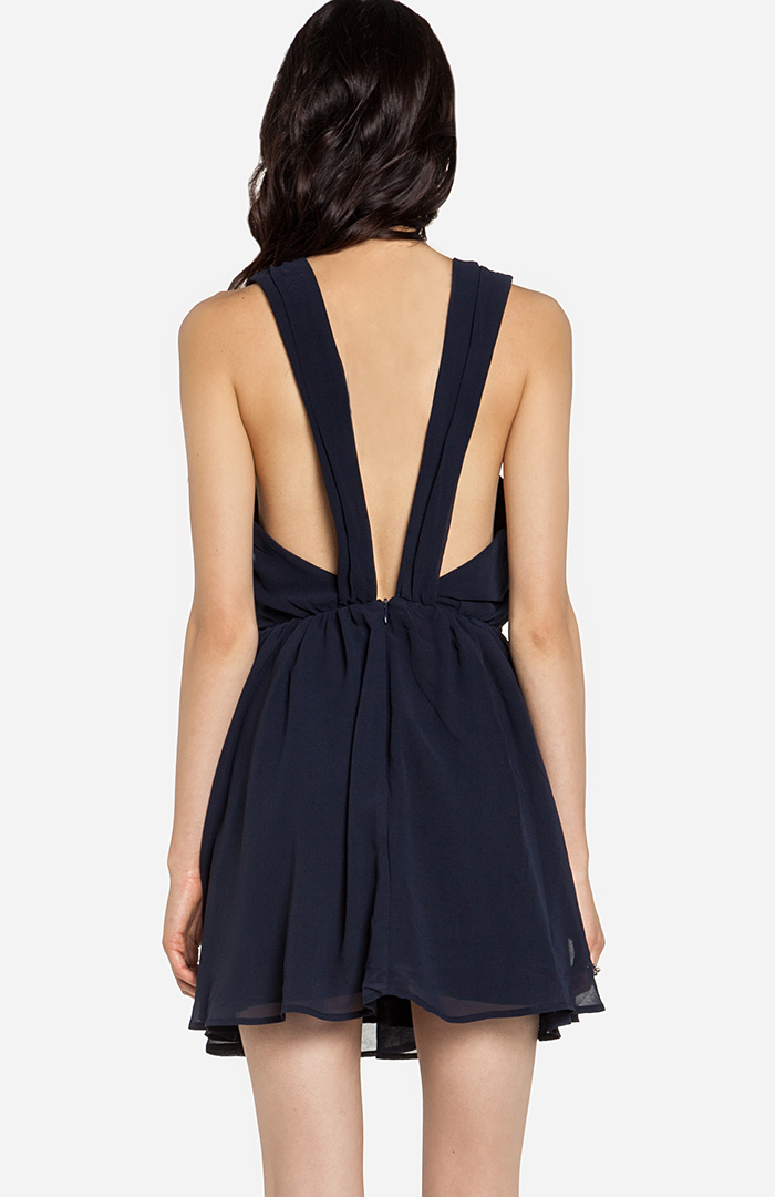 Keepsake Heartlines Dress in Navy DAILYLOOK