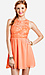 Peach Lace Bodice Dress Thumb 1