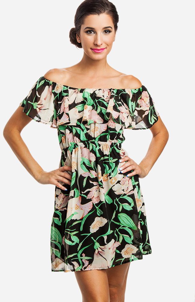 ruffle sleeves frock
