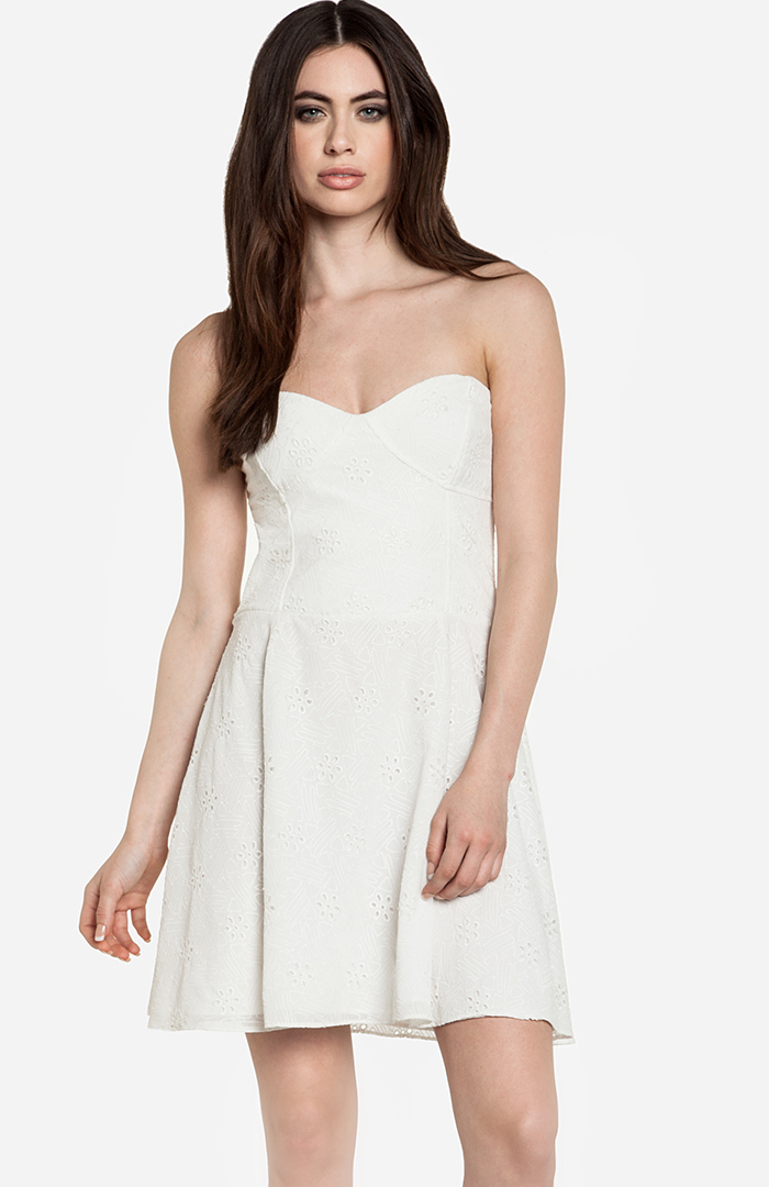 DV Dolce Vita Singer Eyelet Dress in White | DAILYLOOK