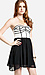 Strapless Pinstripe Bodice Dress Thumb 2