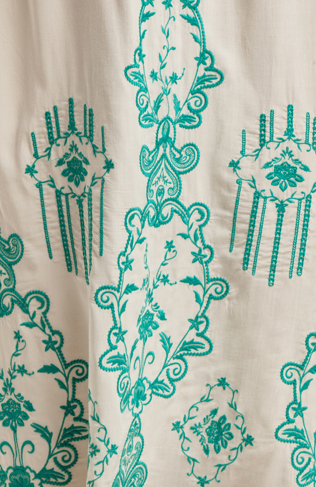 Strapless Embroidered Maxi Dress in Ivory | DAILYLOOK