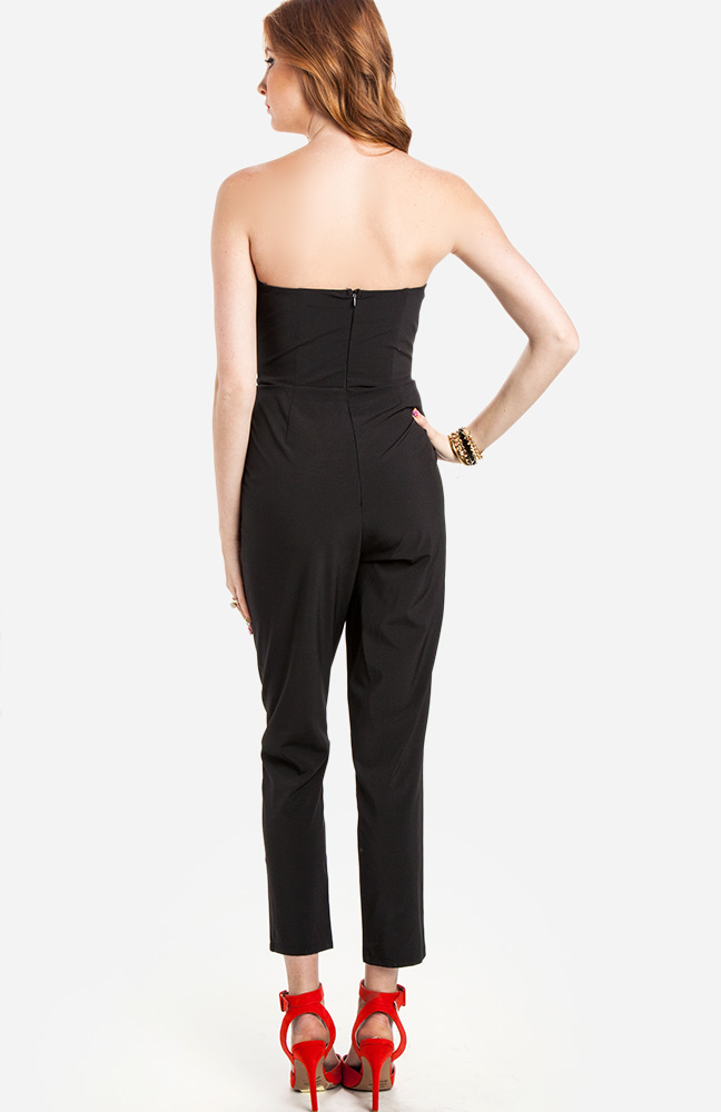 Strapless Tailored Jumpsuit in Black DAILYLOOK