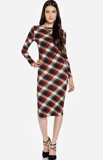 Glamorous Tartan Plaid Midi Dress Slide 1