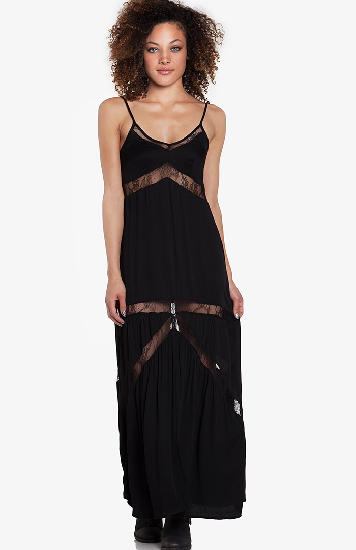 STYLESTALKER All The Way Lace Maxi Dress in Black | DAILYLOOK