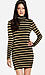 Mesh and Angora Striped Dress Thumb 1