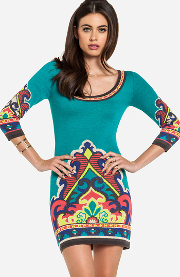 Modern Moroccan Sweater Dress Slide 1