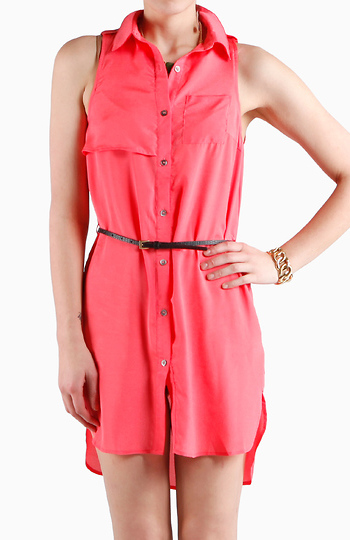 Coral Shirtdress Slide 1