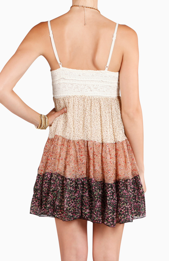 Floral Babydoll Dress in Ivory DAILYLOOK