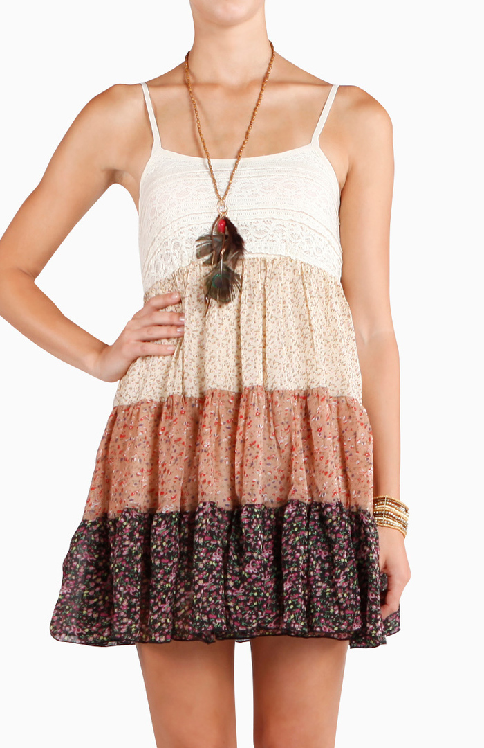Floral Babydoll Dress in Ivory DAILYLOOK